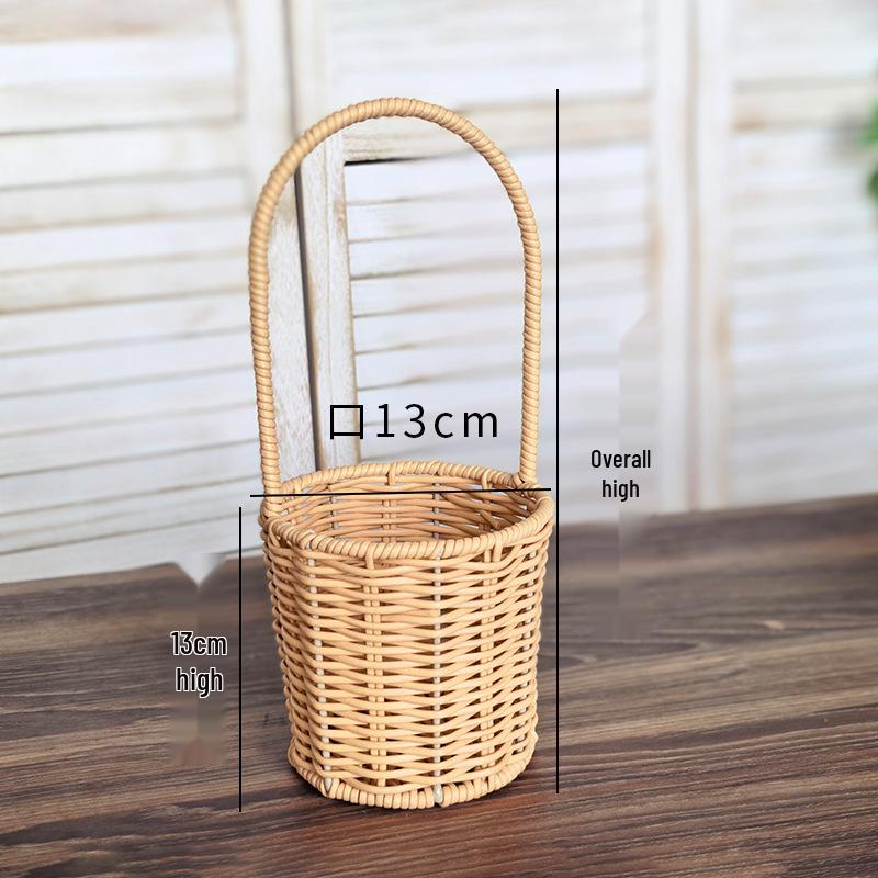 Valentinstag Handgefertigter Rattan Picknick- und Blumenkorb für Hochzeiten und Heimdekoration