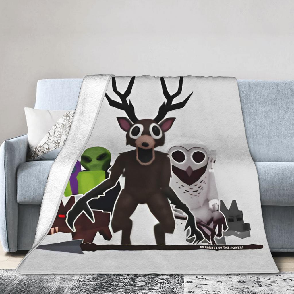 99 Notti nella Foresta La Stampa del Cervo Coperte Plaid Gioco Horror per la Casa Coperta Lavorata a Maglia da Viaggio Super Morbida Traspirante