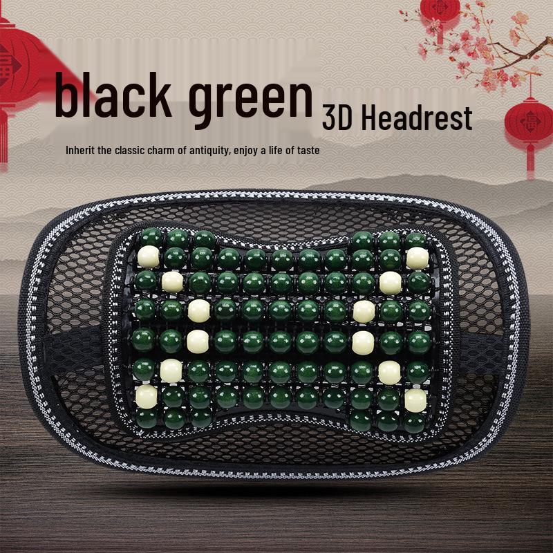 HD Chinese Knot Wooden Bead Car Seat Cushion - All-Season Interior Seat Cover