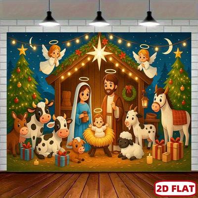 1 Pezzo Presepe Decorazione Natalizia Sfondo Invernale Decorazioni per Studio Fotografico Photo Booth Festa di Natale