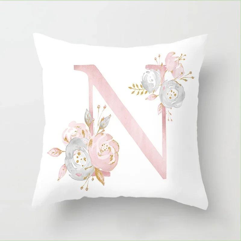 

Pink Letter Printed Pillow Cover Pillow Cover Sofa Cushion Decorative Pillow Cover 16x16Inch