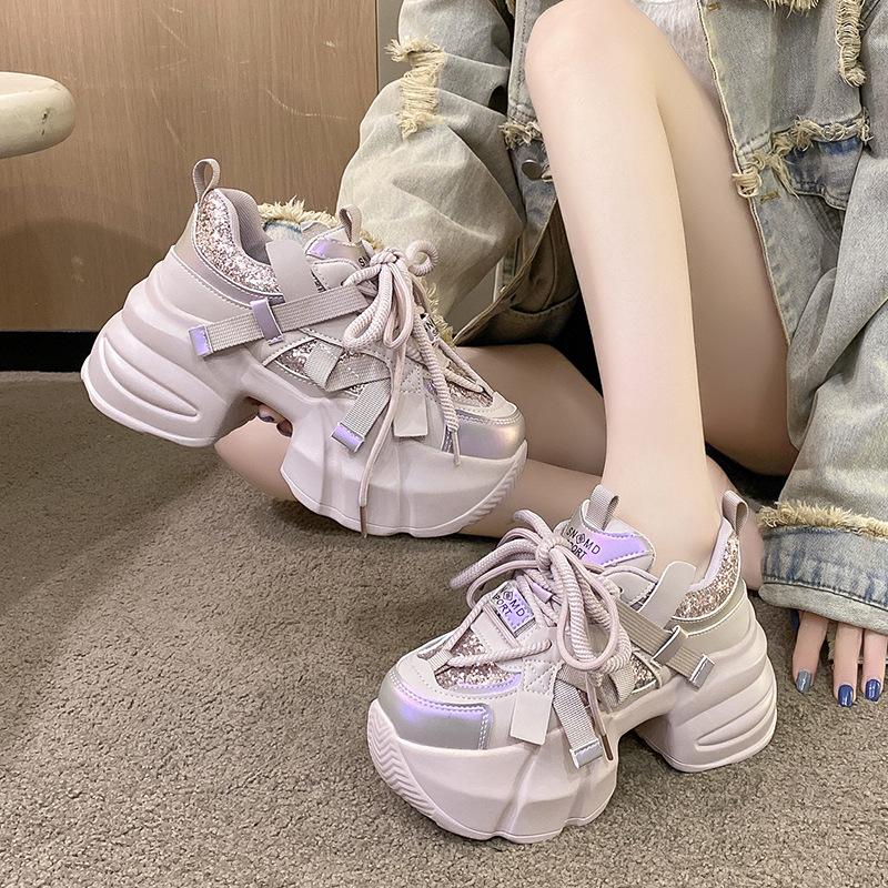 [Fanfna] Platform Dad Shoes Women's Super Fire 2025 Autumn New Popular Shoes Small Height-increasing Sports Shoes