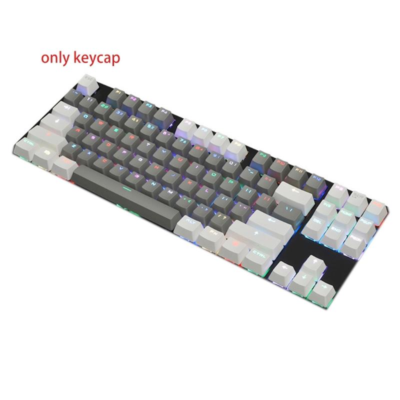 

Mechanical Keyboard ABS Cover 87 Shaft Keys Mixed Color Light Colorful LED Effect Water Proof Electronic Gaming Keyboard 1 білий/сірий колір