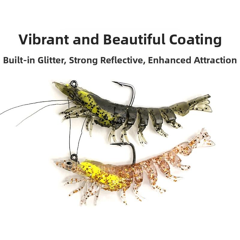 8 cm / 7 g Soft Shrimp Lure With Hooks Segmented Lures Lifelike Swimming Lures  Freshwater Fishing