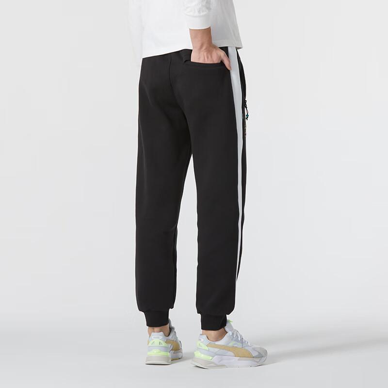 Puma Cny Year Of The Dragon Series Color Block Elastic Waist Running Fitness Training Knitted Pants Unisex Pants Black 625835-01