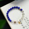Chinese Style Lapis Lazuli & 925 Silver Beaded Fu Bracelet