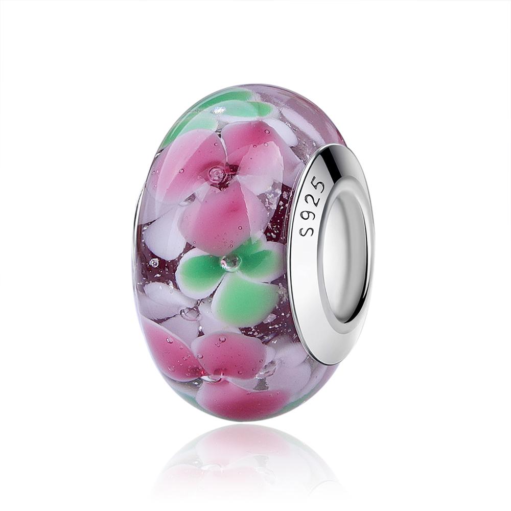 Copper Murano Glass Charms Fit Original Bracelets Round Murano Glass Charms Beads Diy Women Jewelry Gifts For Women