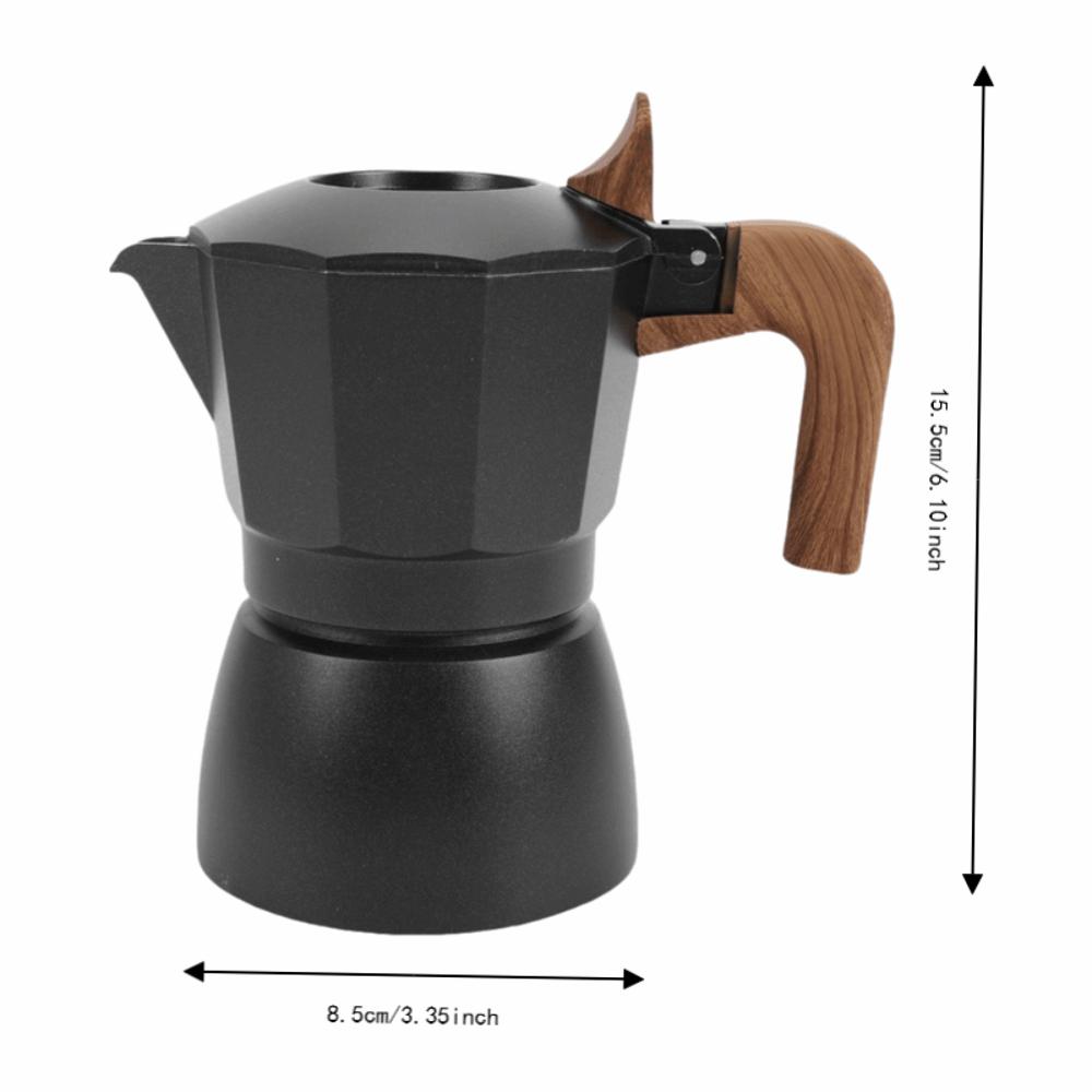 Aluminum Alloy Stovetop Espresso Maker 2 Cup Capacity Italian Greca Coffee Maker For Mocha Coffee