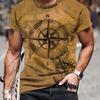 Men's T-Shirt 3D Vintage Compass Pattern 3D Print T-Shirts Men Women Fashion T Shirt Hip Hop Tops Tees Outdoors Clothes Male