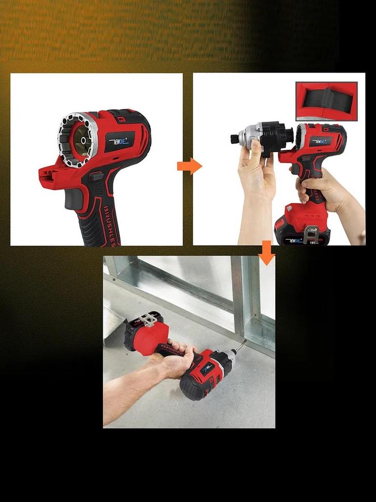 18V household brushless cordless power tool kit, integrated set of wood metal tile cutting, drilling, grinding and sanding, with multiple accessories