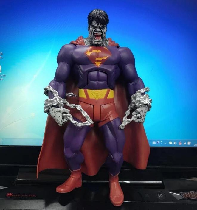 Justice League Superman Robin Car Mount Action Figure Toy Model, Comic Hero Superman Series, Collectible Display Desk Decor
