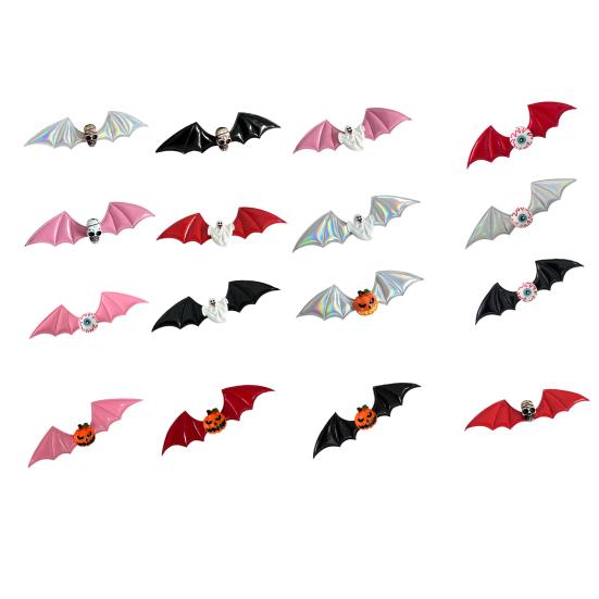 Halloween Hairpin Dark Style Bat Wings Pumpkin Eyeball Design Spoof Hair Clip Versatile Gothic Street Party Hair Accessory