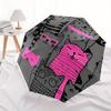 1pc Cat Pattern Automatic Open/close Umbrella, 8-Rib Sturdy Structure, Portable Travel Umbrella, Parties, Everyday Use, Outdoor Accessory, A