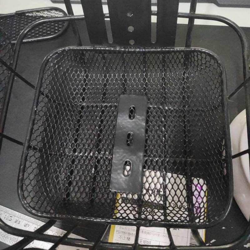 55KW8ME Children Cuboid Steel Wire Front Black Basket Bike Accessories Bicycle Mountain Bike
