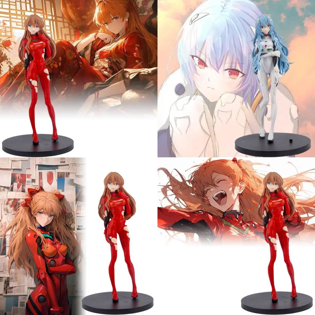 Beautiful Girl Series Eva Long Hair Red Outfit Asuka And Standing Rei Ayanami Figure Model For Anime Collectors