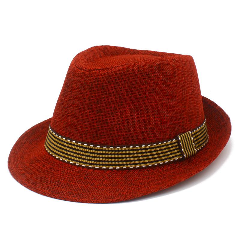 Summer British Sunshade Straw Hat Men Among the Elderly Fashion Beach Hat Children Retro Sunscreen Linen Jazz Hat