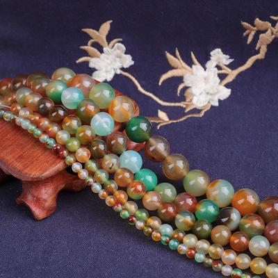 Peacock Agate Round Beads, 4-12mm Natural Stone, 15” Strand for DIY Bracelet Necklace Making
