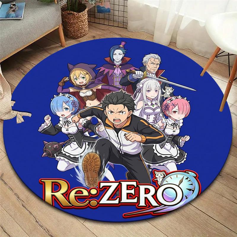 Re Zero Round Area Rug Carpet Rug For Living Room Bedroom Sofa Playroom Decor Nonslip Floor Mat