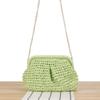 New Large Capacity Straw Woven Bag Solid Color Straw Weaving Straw Crossbody Handbag with Chain Strap Shoulder Bag Beach