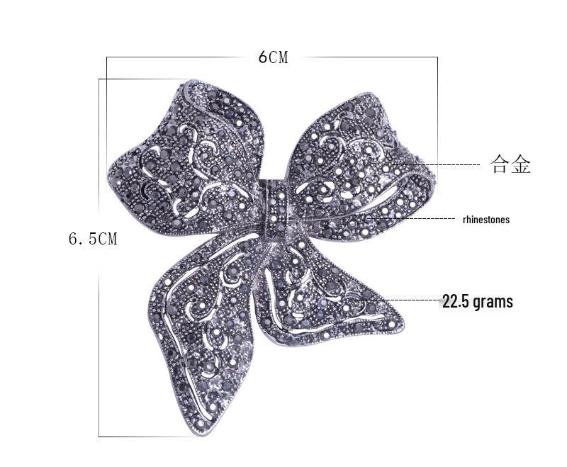 European and American Luxury Rhinestone Bow Brooch 