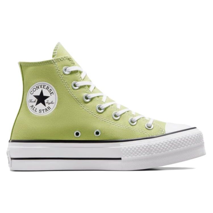 Converse  Chuck Taylor All Star Lift Platform High Vitality Green Women Sneakers White Black A06137C