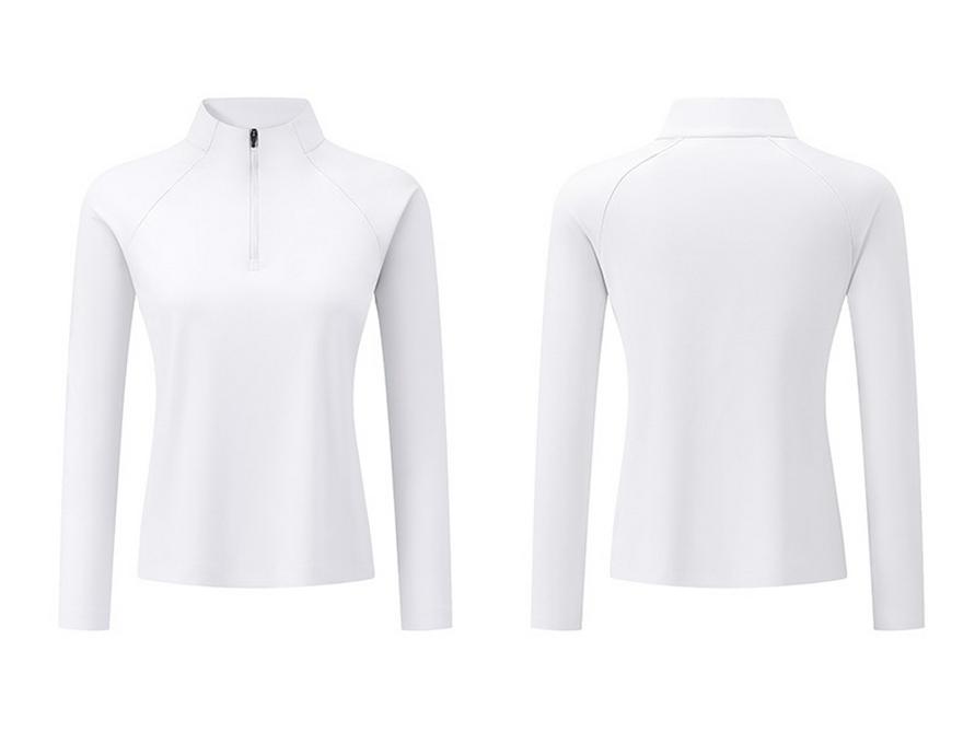 2025 Women's Sport Long Sleeve Zip Collar Polo Shirt: Outdoor Casual Warm Top