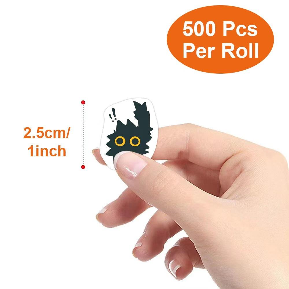 500PCS Black Cat Roll Stickers Ten Different Patterns Small Pattern DIY Luggage Skateboard Water Cup Decoration Stickers TZ501