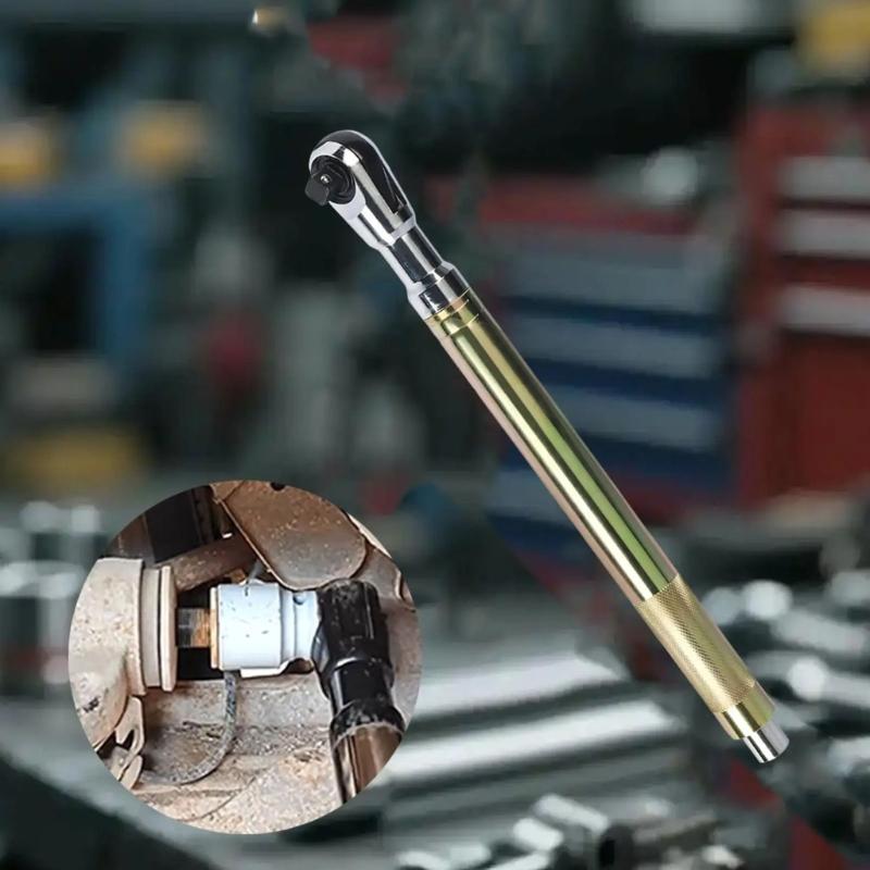 Motorized Rotating Ratchet Extended Wrench Hand Tool With Additional Grip For Simple Bolt Removal In Difficult Locations