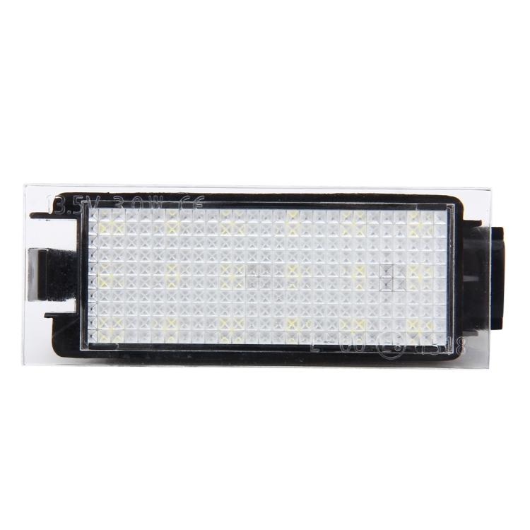 2 PCS License Plate Light with 18  SMD-3528 Lamps for Renault,2W 120LM,6000K, DC12V(White Light)