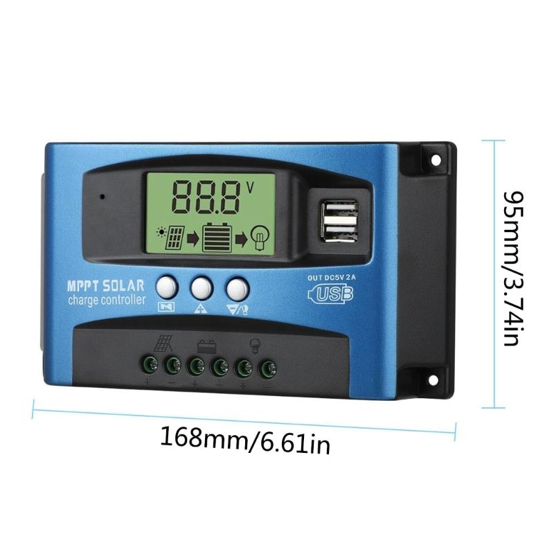 Solar Controllers MPPT 100A 80A 60A 50A 40A 30A Dual USB LCD Display 12V 24V Solar Cell Panel Charger Regulator