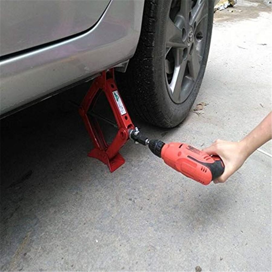 New 1x Scissor Jack Adapter Use With 1/2" Impact Drills Wrench Drive Sockets Black