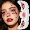 Glow In The Dark Halloween Temporary Face Tattoos Realistic Scary Patterns For Cosplay Parties Events