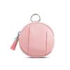 New Canvas Mini Coin Bag Solid Color Round Small Pocket Bag with Zipper Key Earphones Pouch
