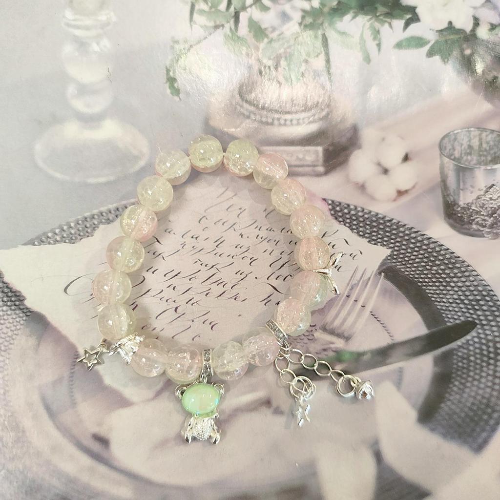 Festive Holiday Christmas Tree Bracelet with Lampwork Beads