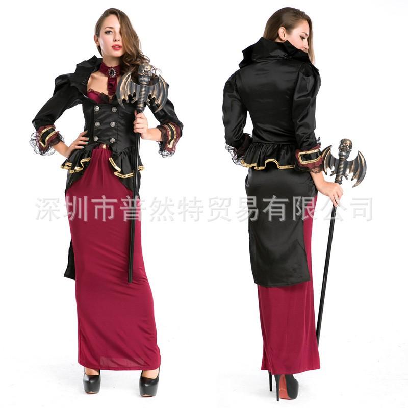 Womens Vampire Costume Halloween Cosplay Queen Outfit Stage Performance Fancy Dress