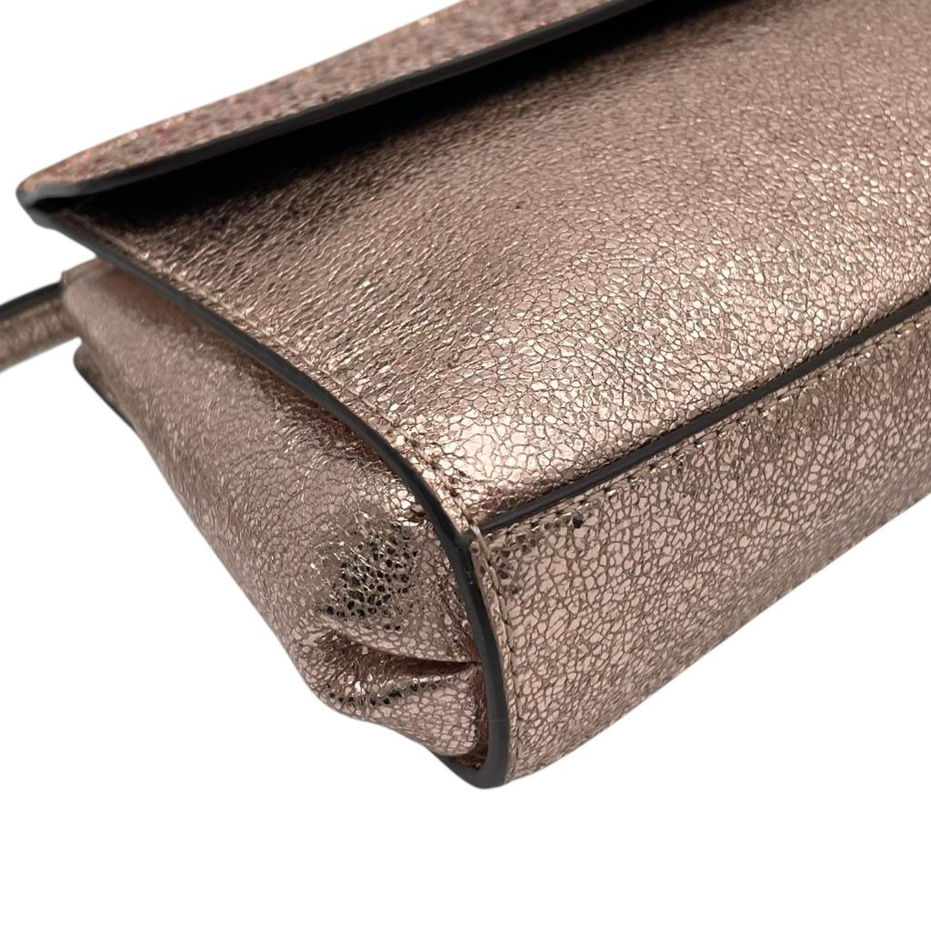 Used COACH Clutch bag Flap ClutchClutch bag Pink gold/pink leather Women