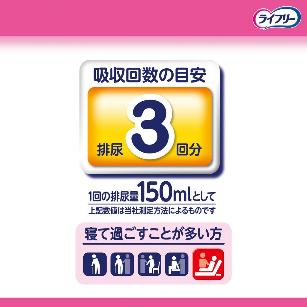 Lifree Urine Absorbent Anshin Urine Absorbent Pads for 30 Pads Tape-Compatible Pads, Super, Women, 3-Time Absorption,