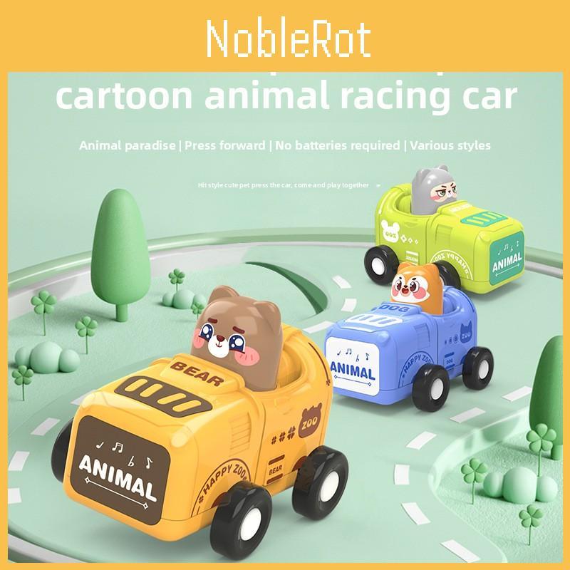 Plastic Pressing Animal Race Car Inertia Slider Toy For Kids Development And Play
