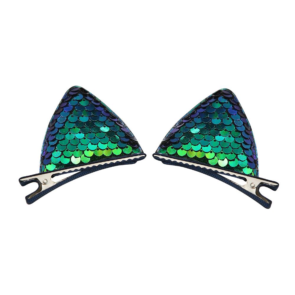 Cat Ear Side Princess Hair Clip Sweet Girl Cute Super Shiny Hair Clip Powder Sparkly Side Clip Hair Party Decoration