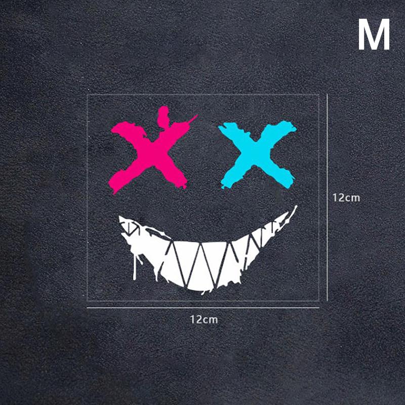 

Наклейки на мотоциклетный шлем, автомобильные светоотражающие водонепроницаемые наклейки с улыбкой на лице, наклейки для мотокросса, авто на заднее стекло, персонализированные наклейки M