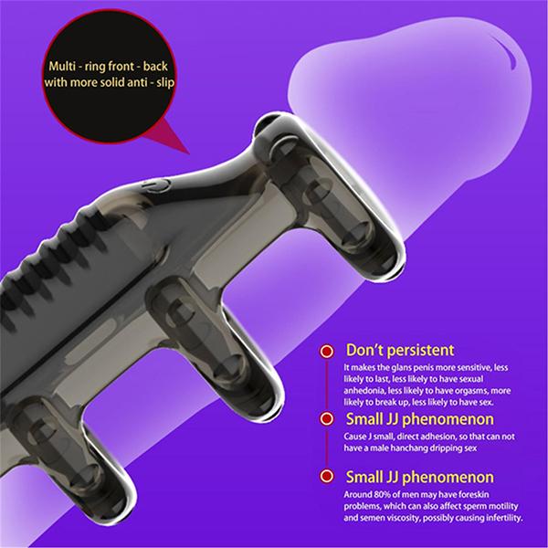 Penis Lock Male Soft Flexible Condom Delay Ejaculation Cock Ring Adult Toy