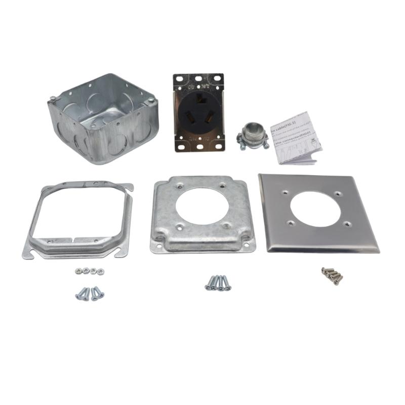

NEMA 10 30R 30 Amp Metal Receptacle Mounting Kit Metal Electrical Outlet Installation set for Home Electrical Systems 1