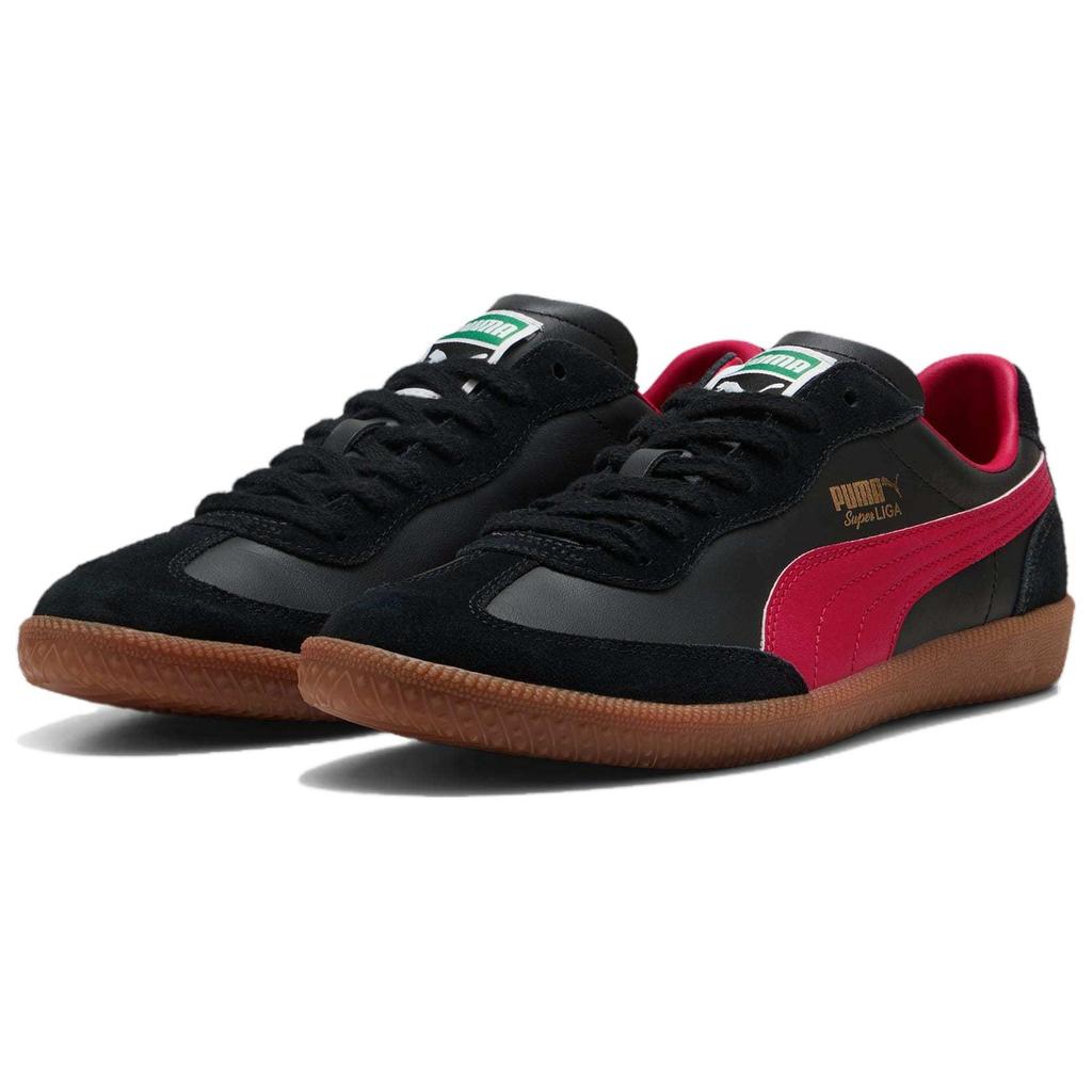 Puma Liga Comfortable Breathable Low-Top Casual Shoes Unisex sneaker Black Red 356999-21