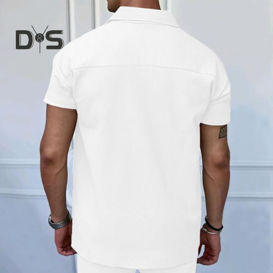 Pánské tričko s krátkým rukávem a zipem, jednobarevné, volné, s krátkým rukávem, pro golf, streetwear, pláž, cestování