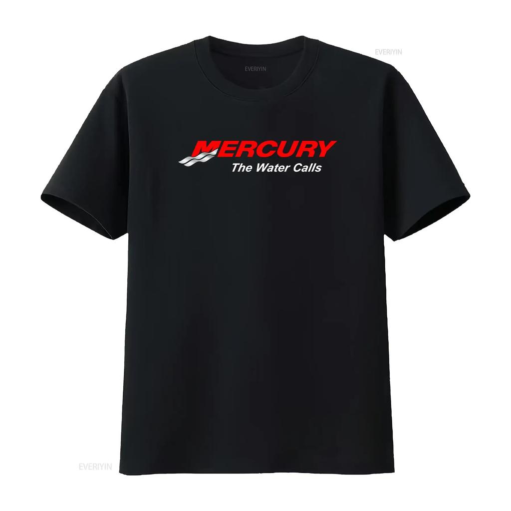 Mercury Marine Boats Logo Outboards Mercruiser T Shirt The Water Calls vintage Washed Breathable Versatile Comfortable