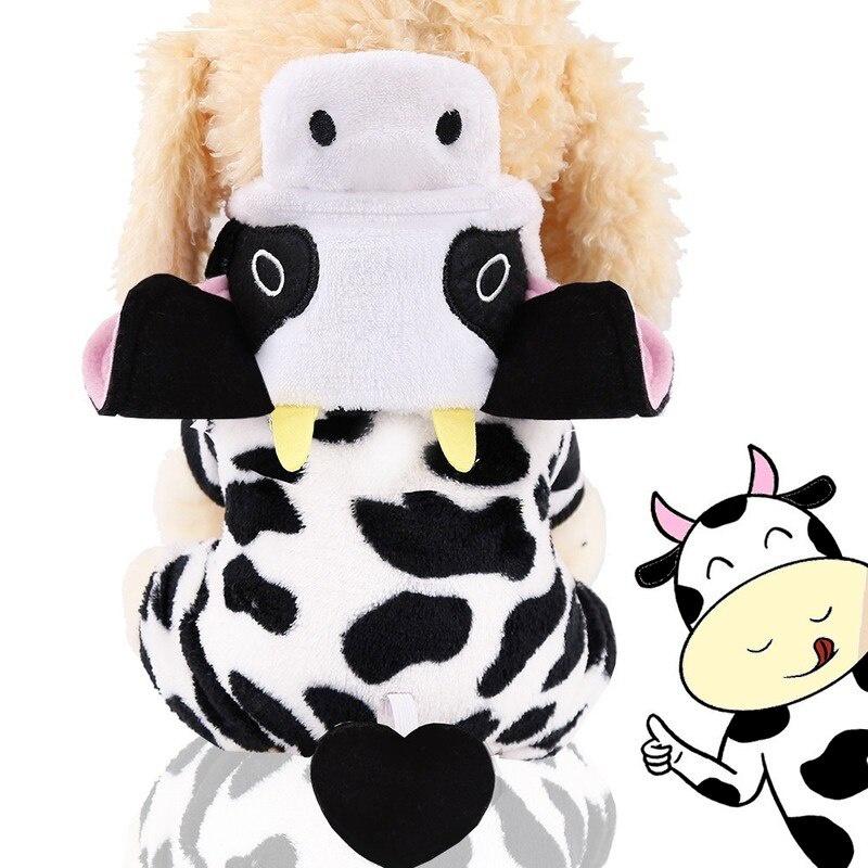Cow Pet Dog Clothes Thick Warm Hoodie Dog Super Small Clothes Cute Pet Clothes Four-legged Dog Clothes Cat Clothes