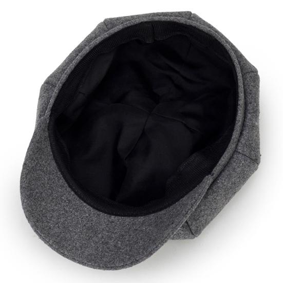 Wide Brim Sunscreen Beret Hat Skin-Touch Retro Octagonal Painter Woolen Hat for Fall Winter