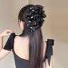 Elegante Pinza per Capelli in Raso con Imitazione – Grande Pinza a Squalo di Ispirazione Vintage per Donna, Perfetta per Feste, Uso Quotidiano e Acconciature Stilose