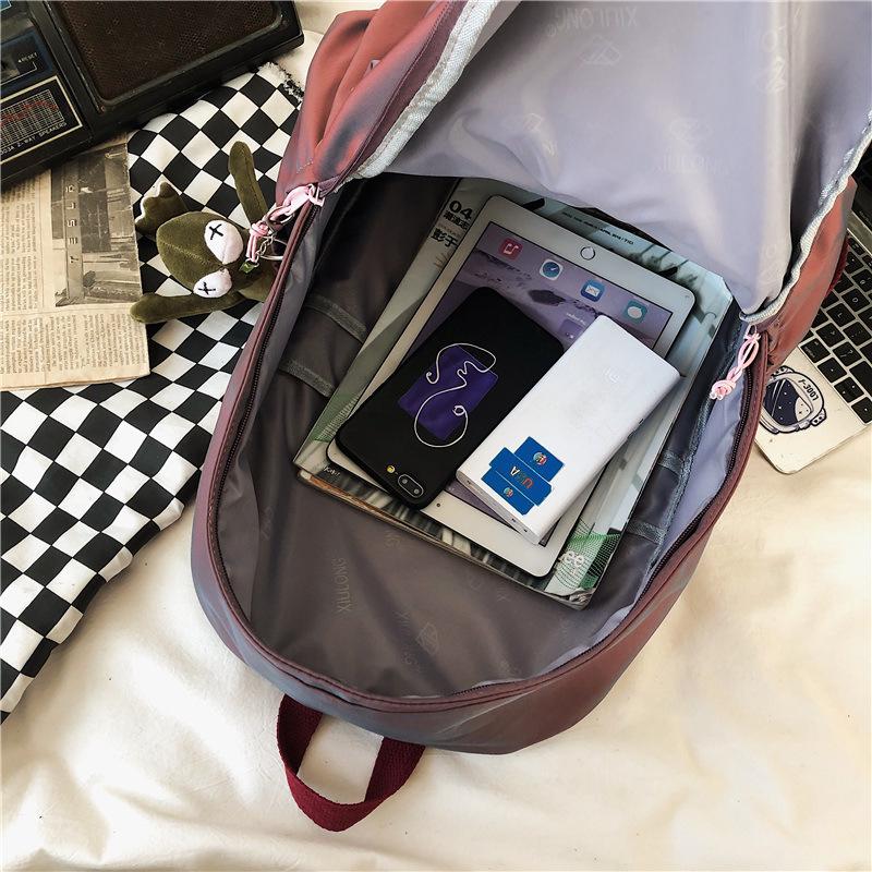 Farbverlauf College-Rucksack: Hongkong-Stil, Großes Fassungsvermögen, Nylon, Spritzwassergeschützt, Schultertasche für Herren.