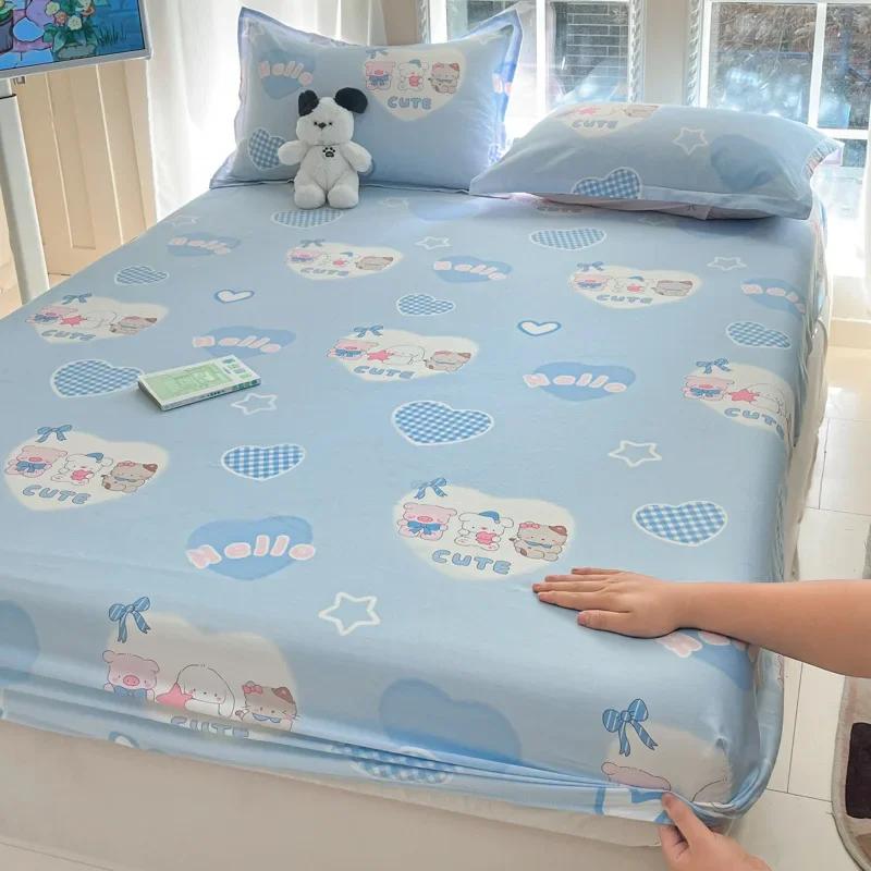 Pure cotton mattress single piece 100% cotton mattress protective cover non-slip and dust mattress protective cover cotton
